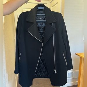 Wilfred black wool moto trench coat size XS